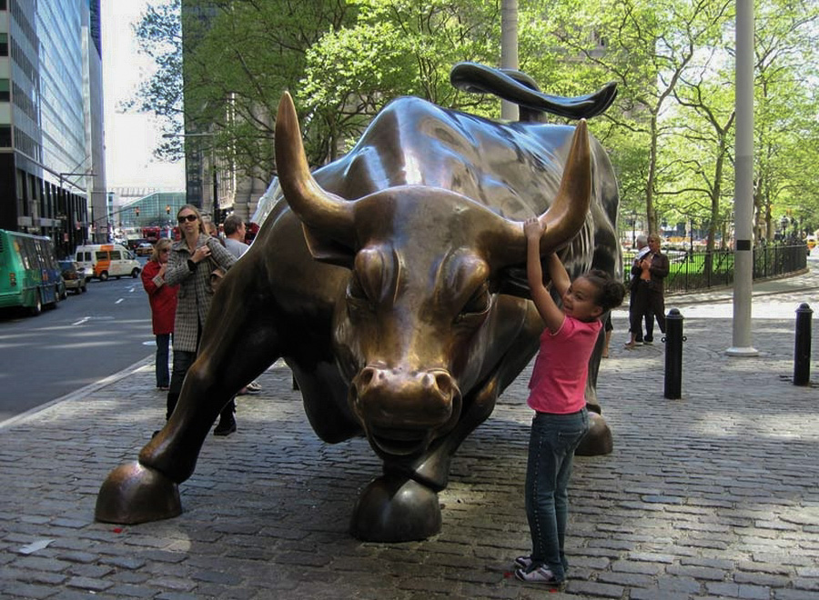 Le taureau symbolise la Bourse à Wall Street.