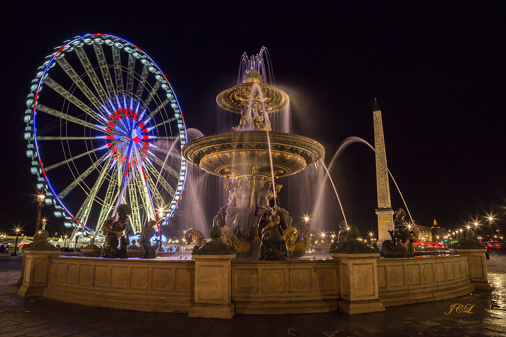 Belle photographie de la fontaine des fleuves de la Place de la Concorde